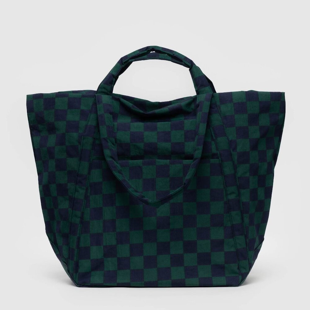 NWT Baggu Travel Cloud Bag - Navy Green Check